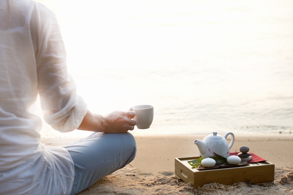 Morning meditation on the beach