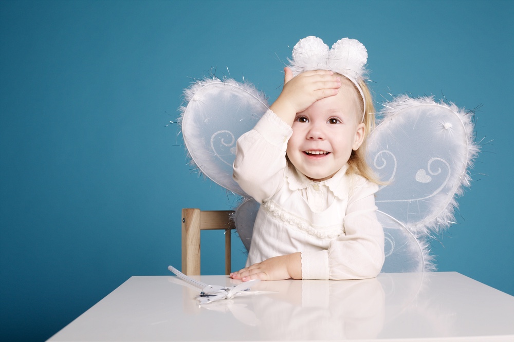 Baby in butterfly Halloween costume.